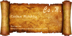 Csóka Mihály névjegykártya