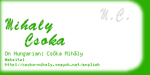 mihaly csoka business card