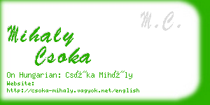 mihaly csoka business card